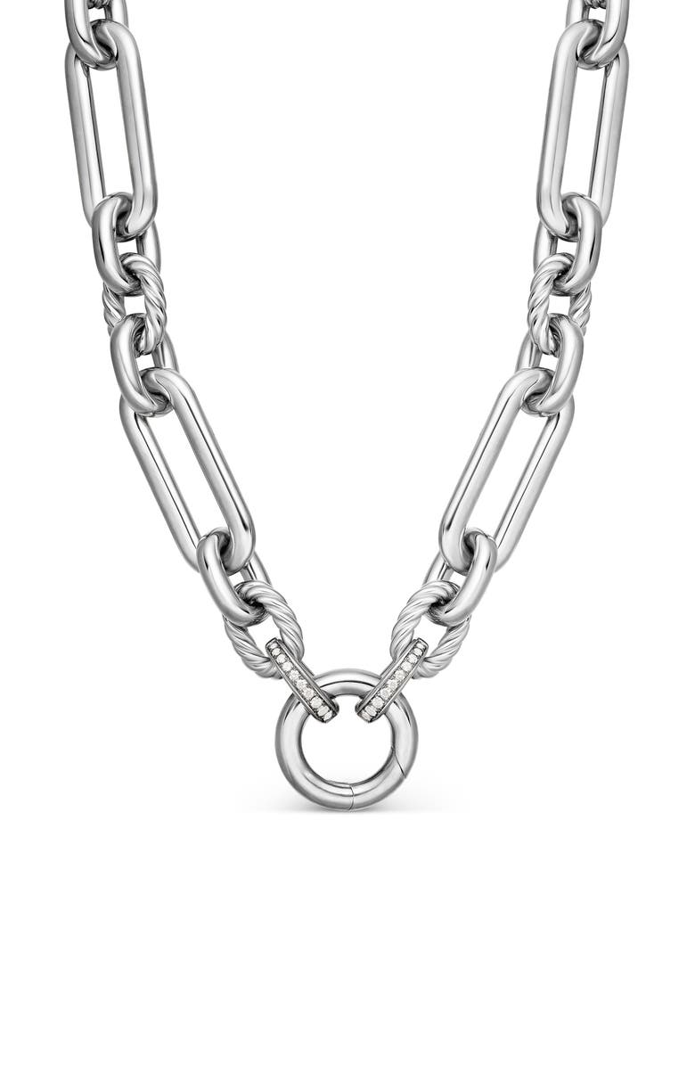 David Yurman Lexington Diamond Chain Necklace, Alternate, color, Diamond/ Silver