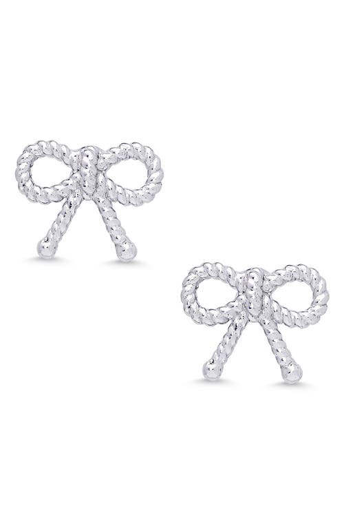 Lily Nily Kids' Bow Twist Stud Earrings in Silver 