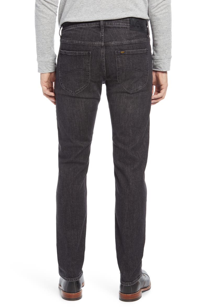 Slim Straight Leg Jeans, Alternate, color, BLACK