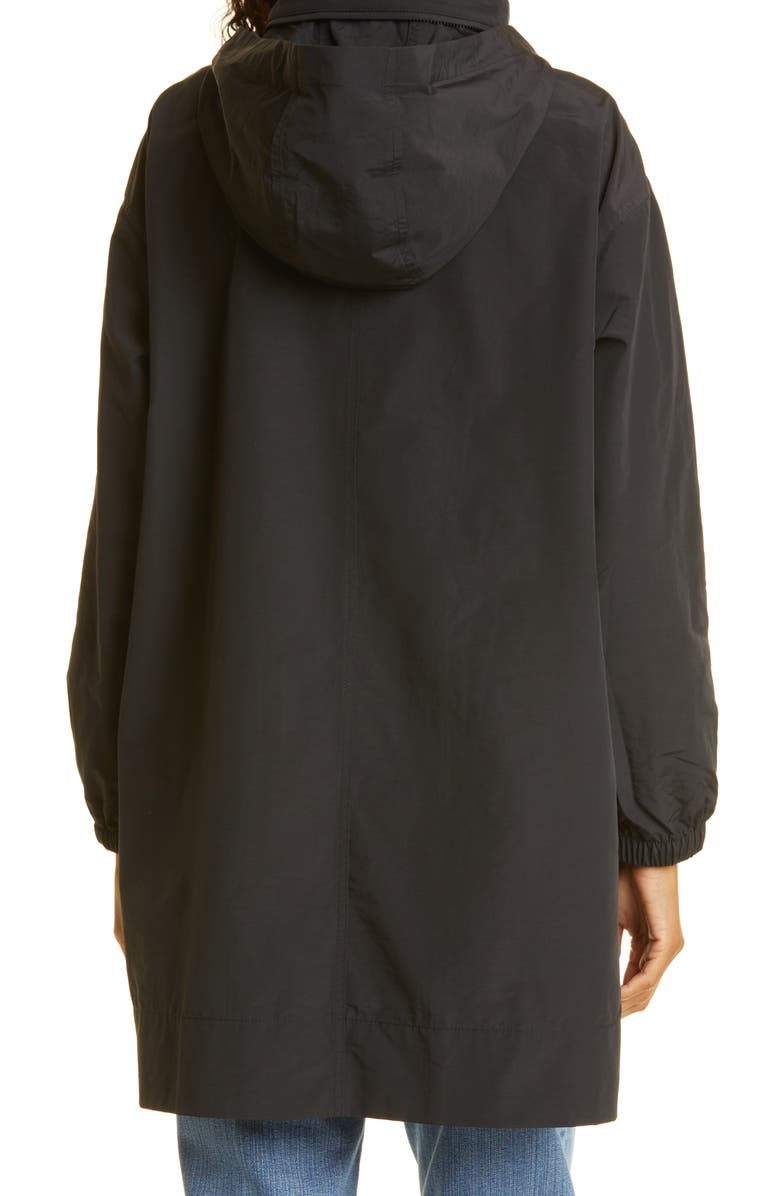 Eileen Fisher Stand Collar Hidden Hood Organic Cotton Blend Coat, Alternate, color, 