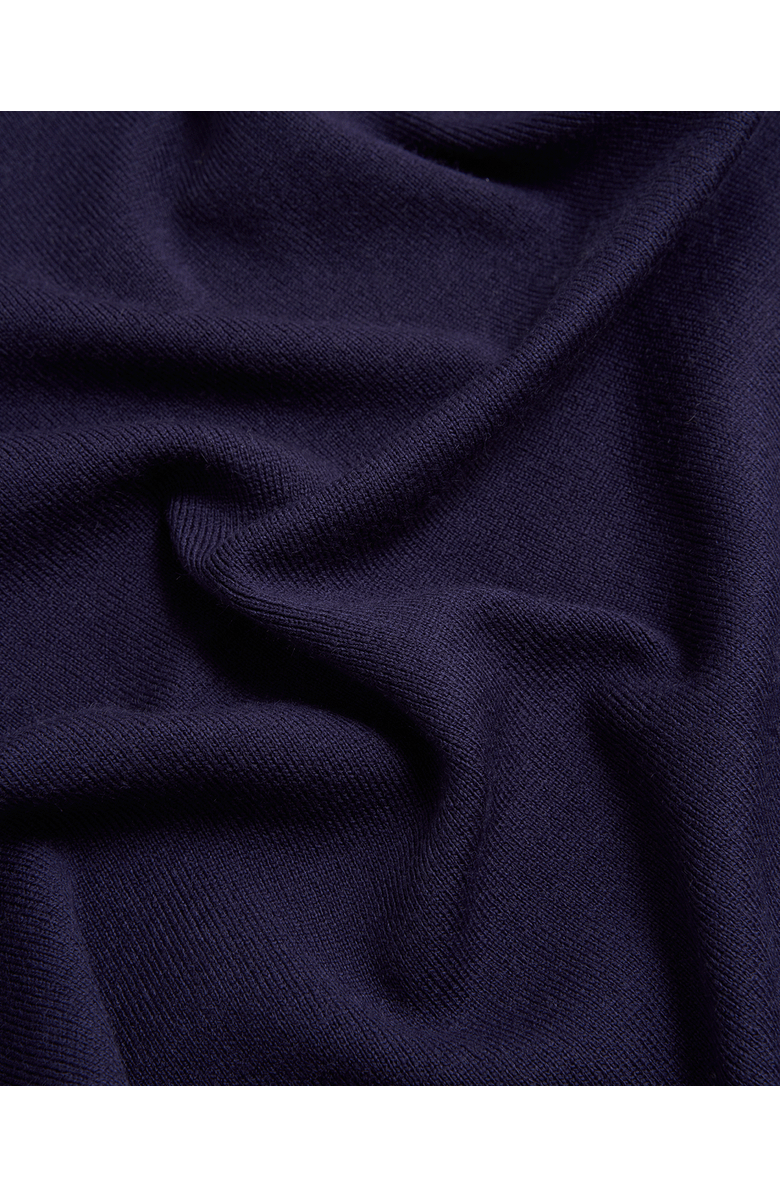 Fable England Triangle Blanket-Stitch Blue Scarf, Alternate, color, Midnight Blue