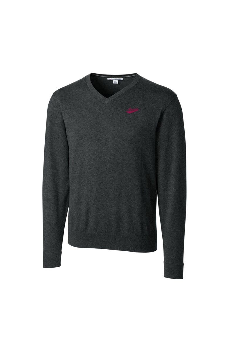 Cutter & Buck Men's Cutter & Buck Heather Charcoal New Mexico State Aggies Lakemont Tri-Blend Big & Tall V-Neck Pullover Sweater, Alternate, color,