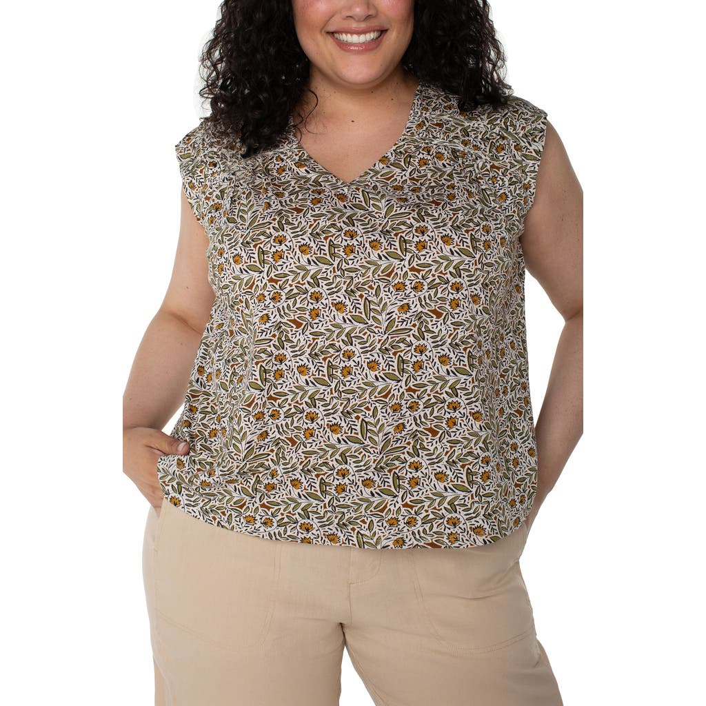 Liverpool Los Angeles Plus Size Short-sleeve Tie-back Top