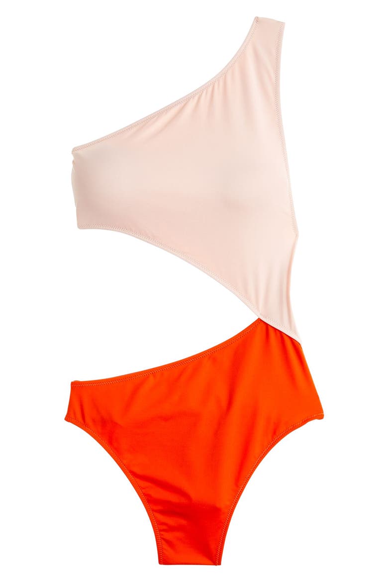 Playa Tilden Colorblock One-Piece Swimsuit, Alternate, color, CERISE ROSE