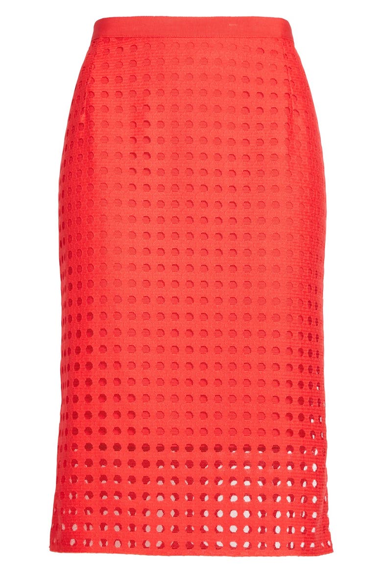Mesh Pencil Skirt, Alternate, color, SPORT RED