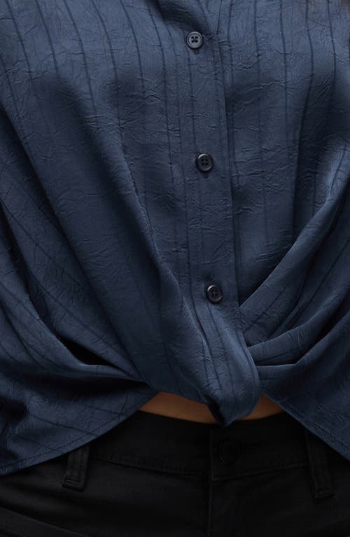 Hudson Jeans Knot Front Button-down Shirt In Blue