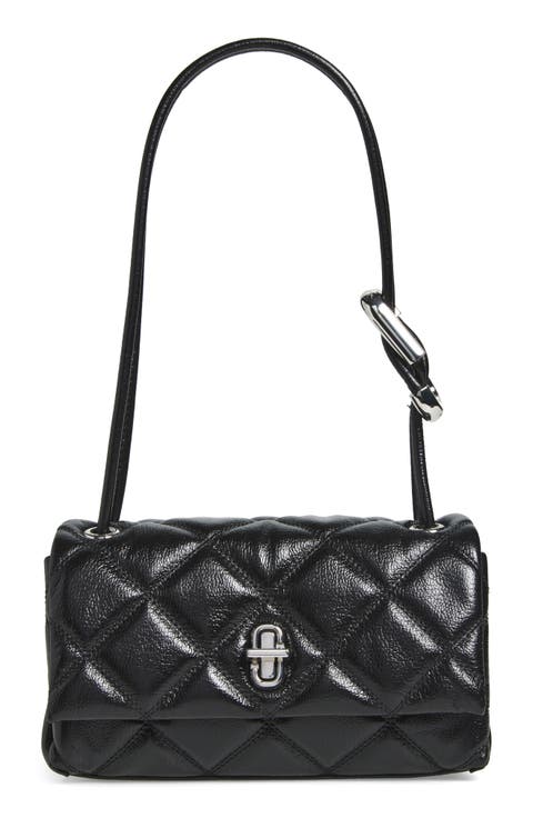 The Mini Dual Chain Diamond Quilted Leather Shoulder Bag