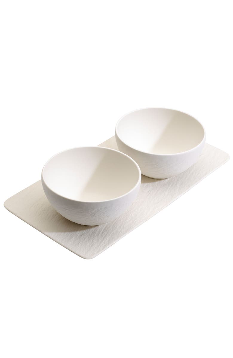 Villeroy & Boch Manufacture Rock blanc 3 Piece Condiment Set, Alternate, color, White