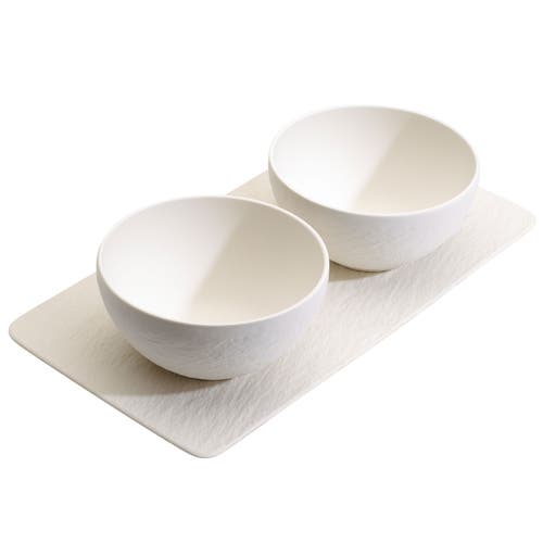 Villeroy & Boch Manufacture Rock 3pc Condiment Set In White