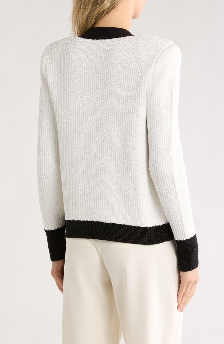 L'AGENCE Jinny Sequin Cardigan, Alternate, color, Ivory Sequin/ Black