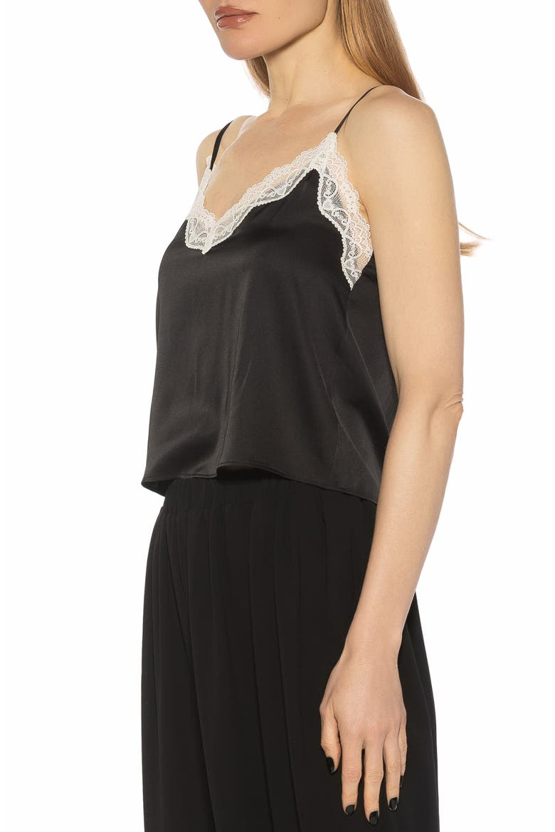 Isla Lace Trim Cami, Alternate, color, BLACK