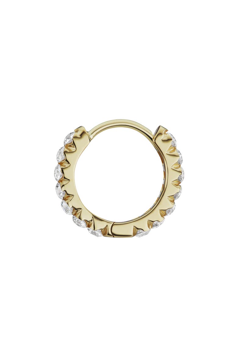 Invisible Set Diamond Single Clicker Hoop Earring, Alternate, color, 18K YELLOW GOLD/ DIAMOND