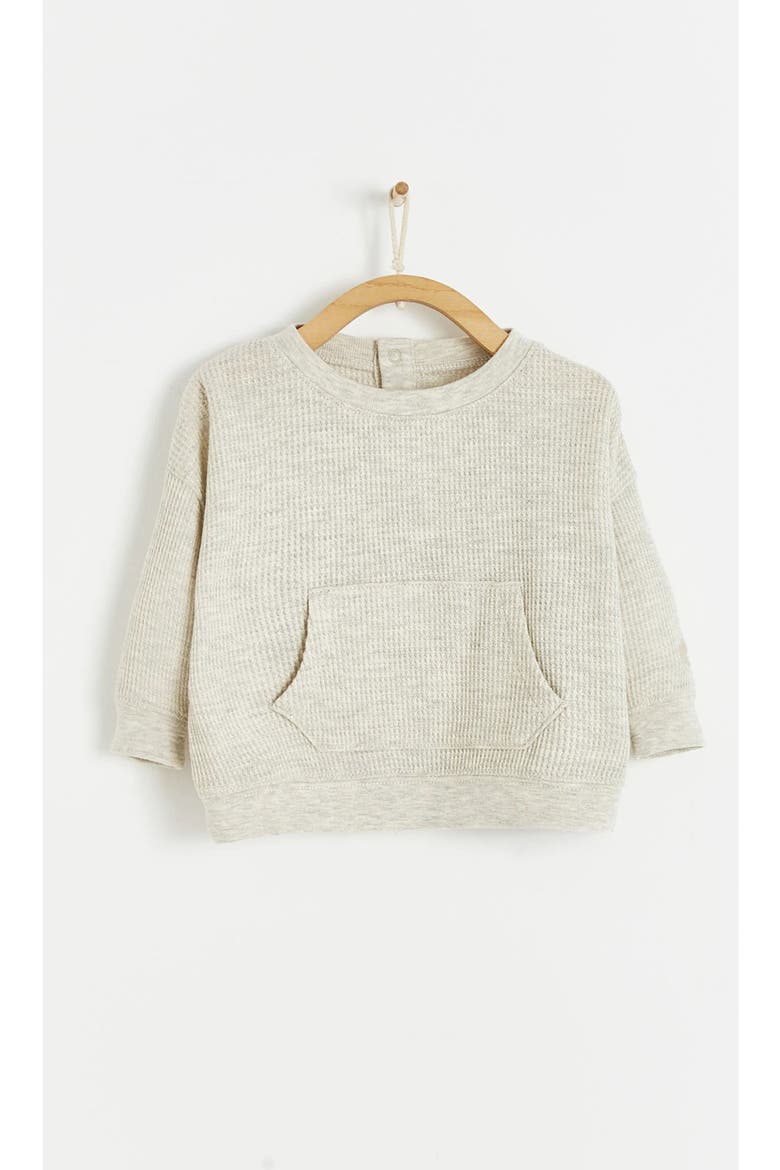 Waffle Sweatshirt for Infant, Main, color, GREY/MELANGE