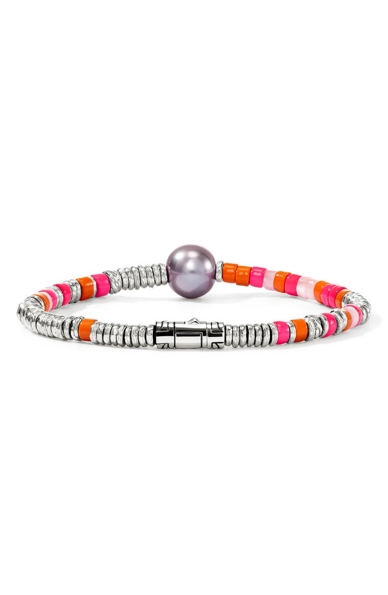 John Hardy Heishi Bracelet, Sterling Silver, Hardstones, Pearl, Alternate, color, Silver/ Pink