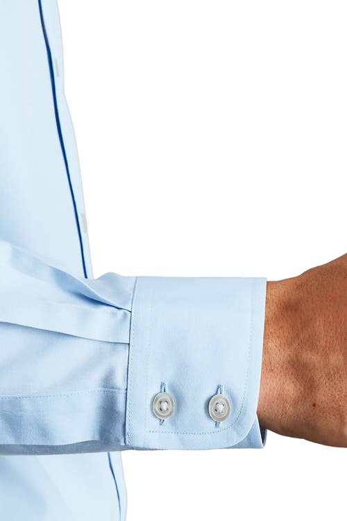 Shop Charles Tyrwhitt Non-iron Poplin Slim Fit Shirt Double Cuff In Sky Blue