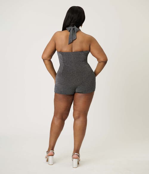 Unique Vintage Plus Size Romper & Sarong Set In Gray