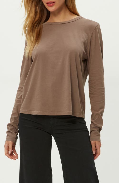 Michael Stars Clarissa Long Sleeve Cotton T-shirt In Brown