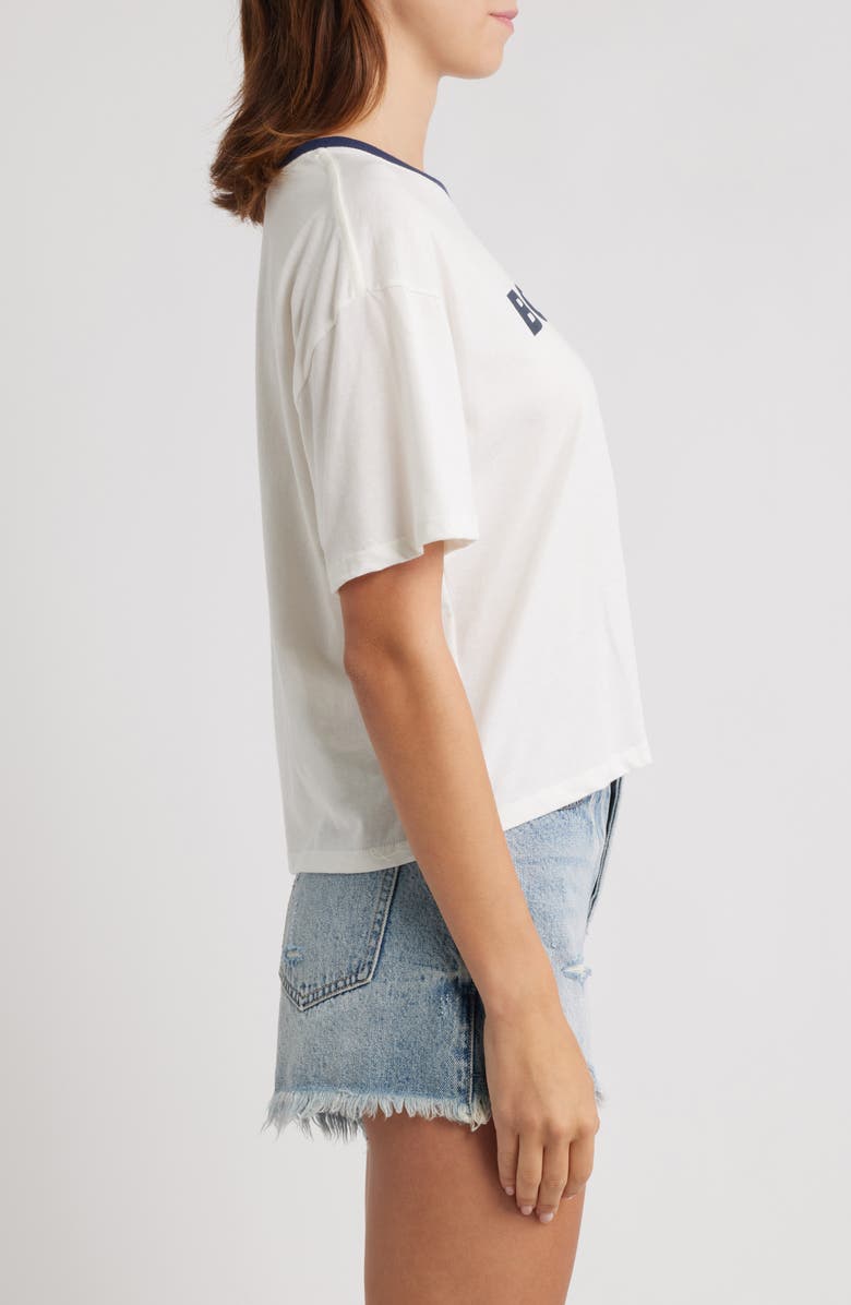 Vinyl Icons Book Club Crop Graphic Ringer T-Shirt, Alternate, color, Marshmallow