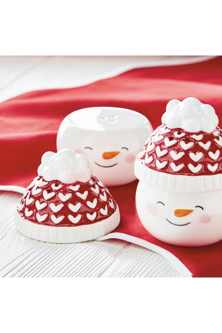 Multicolor Ceramic Snowman Salt and Pepper Shakers Set, Alternate, color, Multicolored