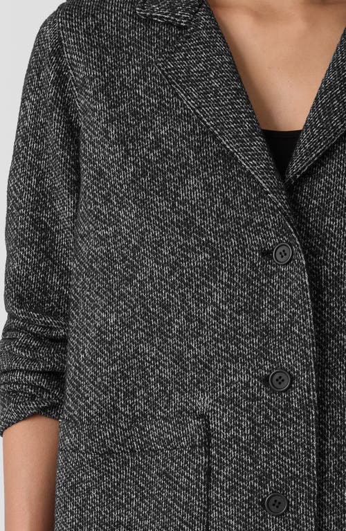 Eileen Fisher Organic Cotton Terry Stand Collar Jacket In Gray