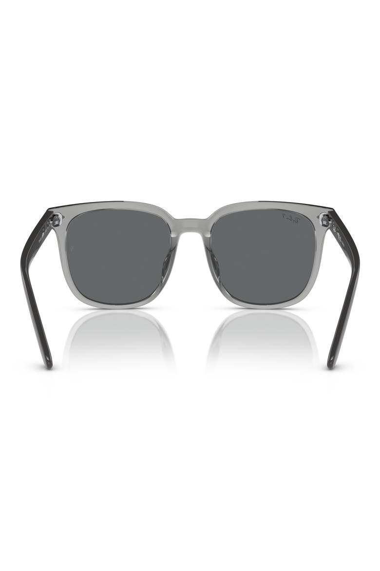 55mm Polarized Square Sunglasses, Alternate, color, TRANSPARENT GREY
