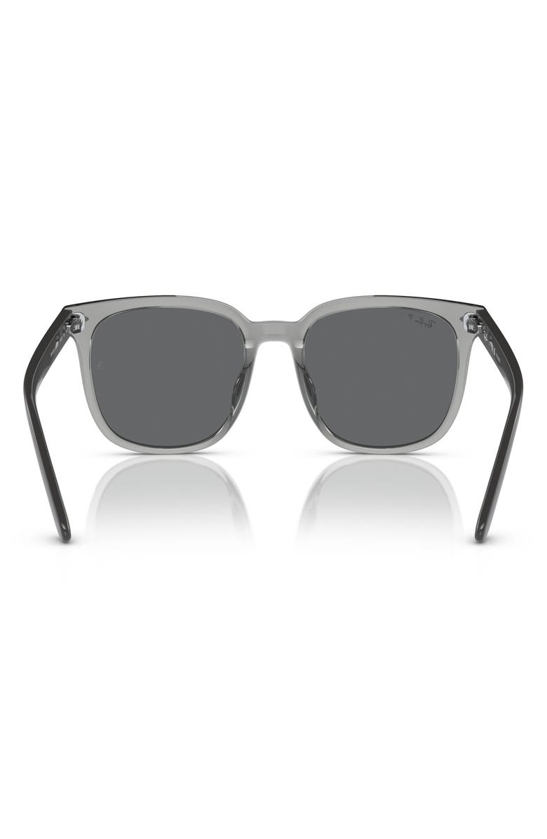 Ray-Ban 55mm Polarized Square Sunglasses, Alternate, color, Transparent Grey