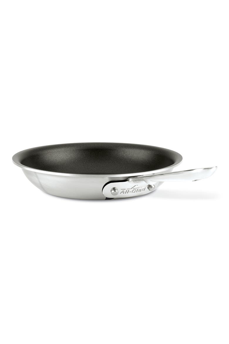 D5 Brushed Pro Nonstick 8-inch Fry Pan, Main, color, SILVER