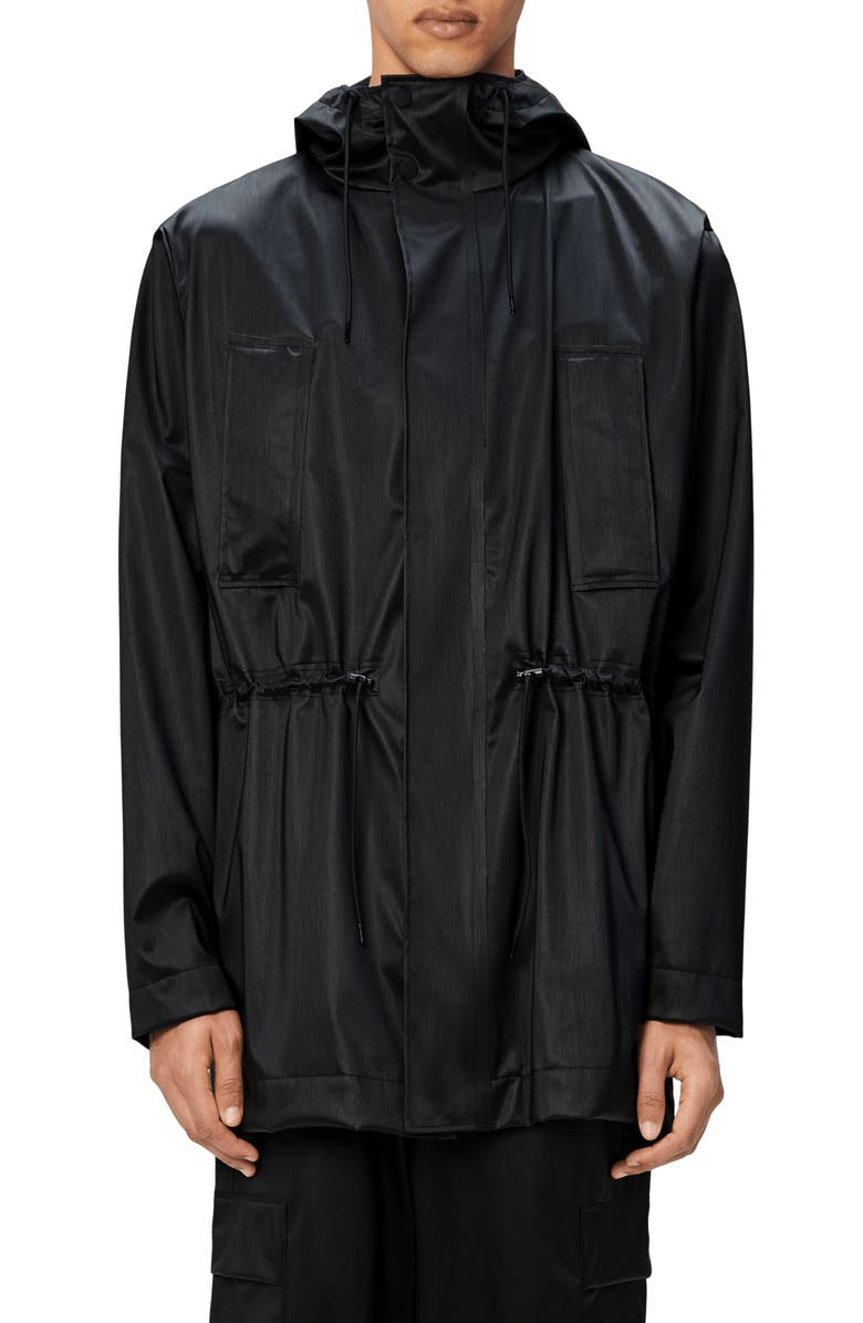 Rains Bold Waterproof Raincoat, Main, color, Black Grain