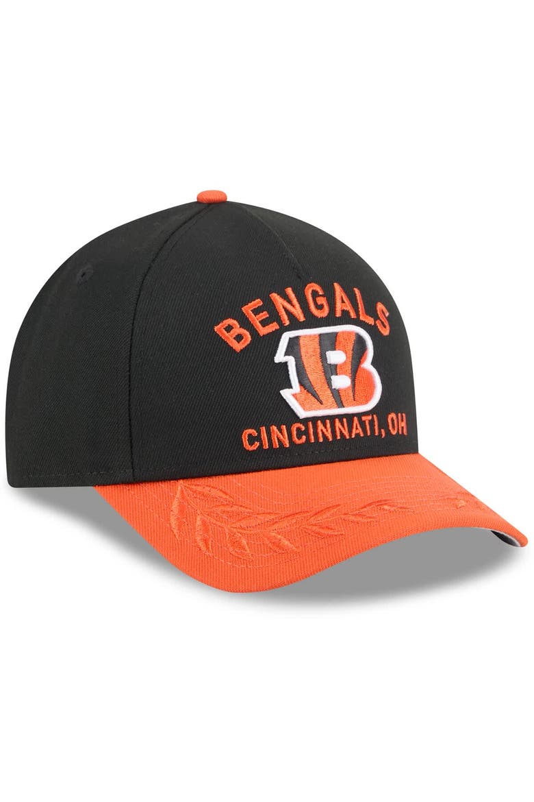 Men's New Era Black/Orange Cincinnati Bengals 2025 NFL Draft 9FORTY A-Frame M-Crown Adjustable Hat, Alternate, color, Black