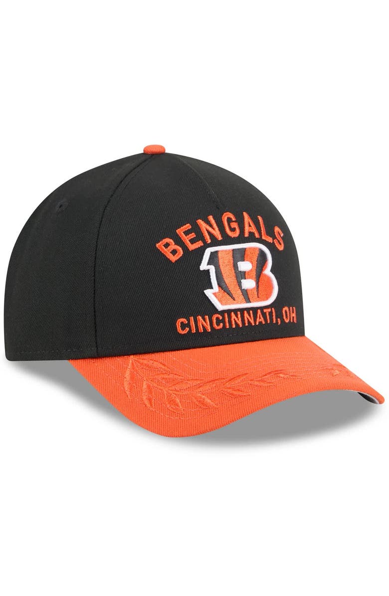 New Era Men's New Era Black/Orange Cincinnati Bengals 2025 NFL Draft 9FORTY A-Frame M-Crown Adjustable Hat, Alternate, color, Black