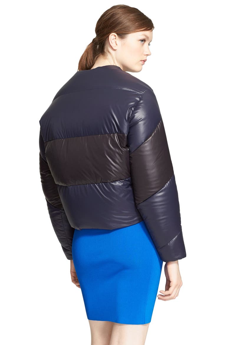 T by Alexander Wang Water-Repellent Crop Nylon Down Jacket, Alternate, color, INK