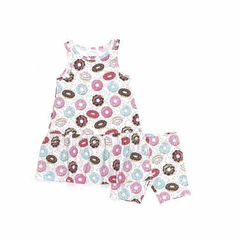 Kids Organic Drop Waist Dress with Matching Biker Shorts