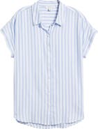 beachlunchlounge Kenzie Stripe Short Sleeve Button-Up Shirt