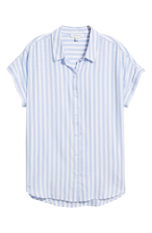 BEACHLUNCHLOUNGE BEACHLUNCHLOUNGE KENZIE STRIPE SHORT SLEEVE BUTTON-UP SHIRT