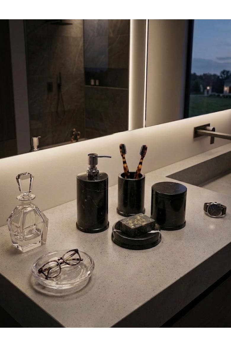 Marquina Marble Bath Set, Alternate, color, Black