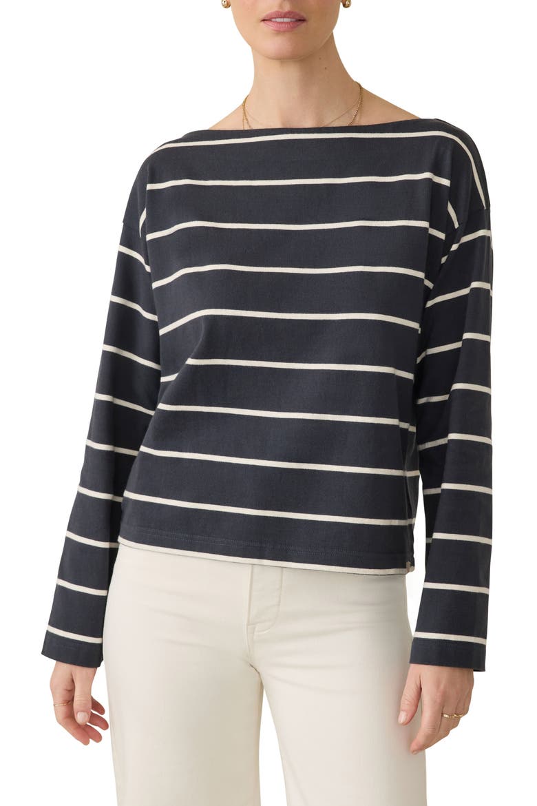 Stripe Organic Cotton Boatneck Top, Main, color, OSPREY STRIPE