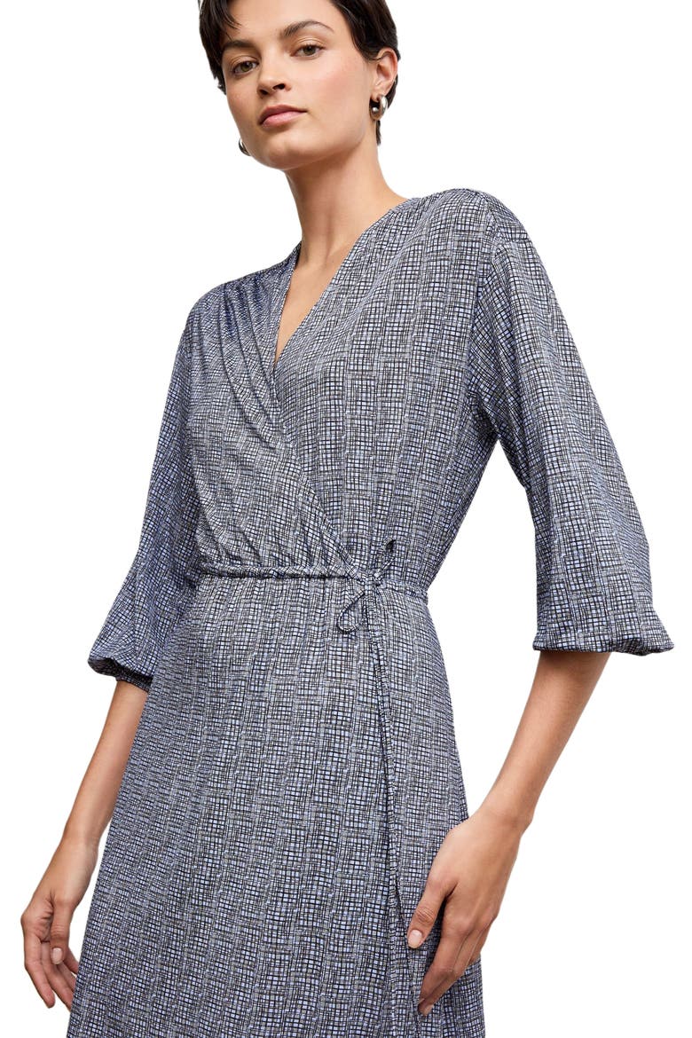 Hope Printed Jersey Wrap Dress, Alternate, color, Blueprint Sketch