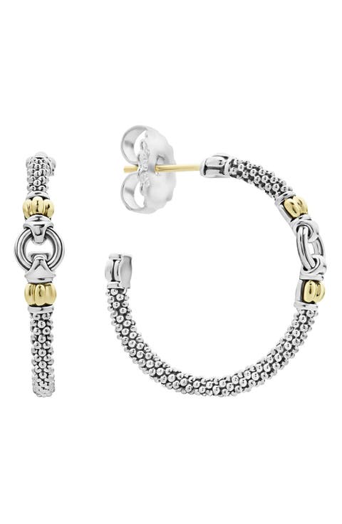 Caviar Link Hoop Earrings