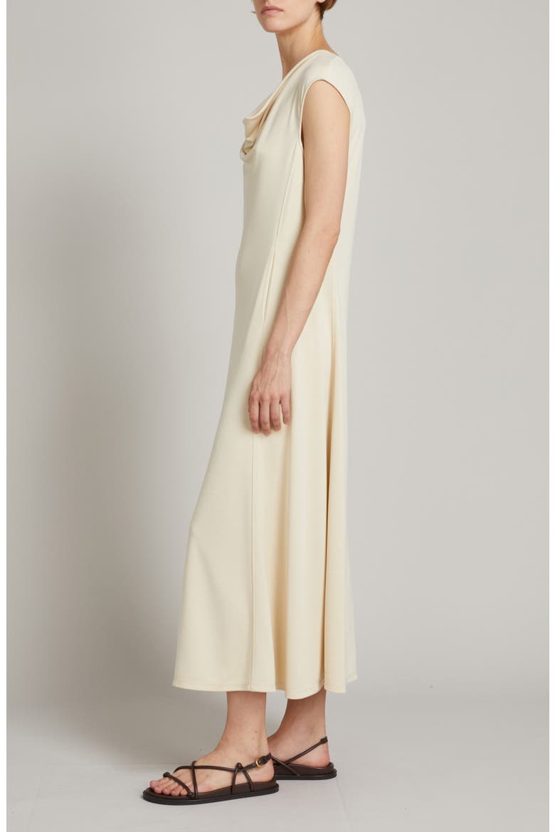 Vetusta Cowl Neck Jersey A-Line Midi Dress, Alternate, color, MILK