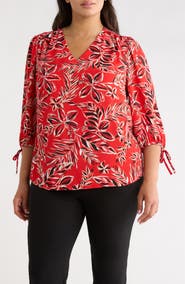 AK ANNE KLEIN Floral Print Woven Shirt