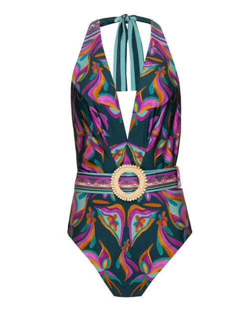 Shop Patbo Aljezur Plunge One Piece In Green