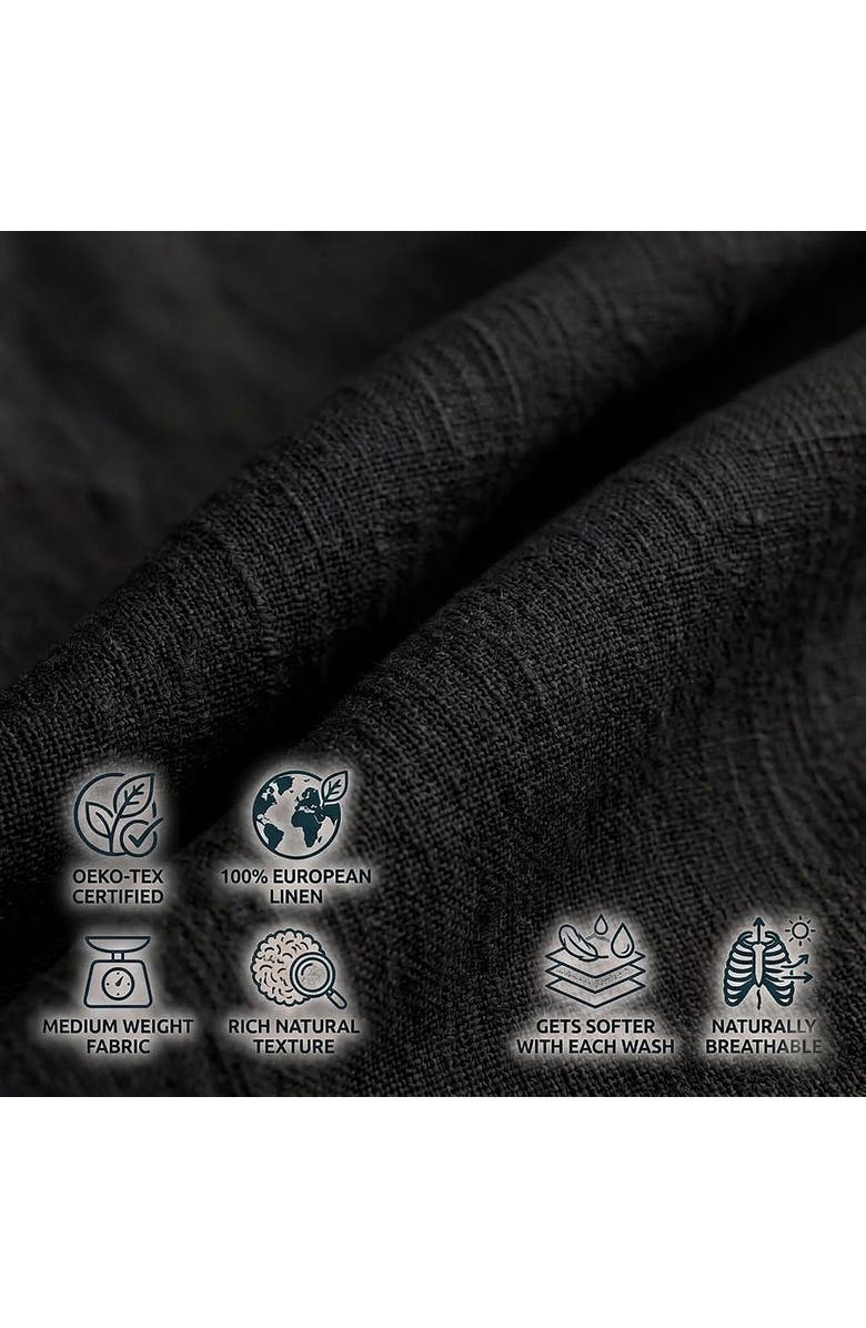 Solino Home Linen Tablecloth for Dining Table, Holiday and Everyday Table Decor - Diana, Alternate, color, Black