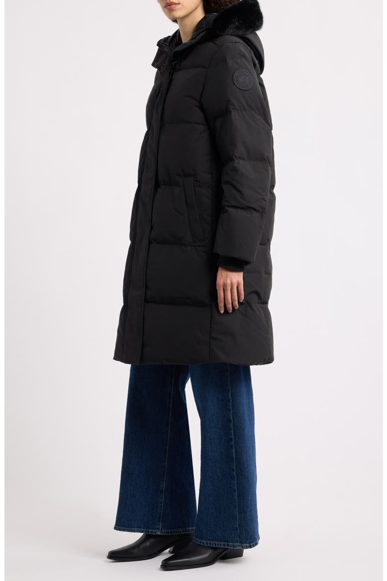 Louise Down Parka with Genuine Shearling Hood Trim, Alternate, color, BLACK - NOIR