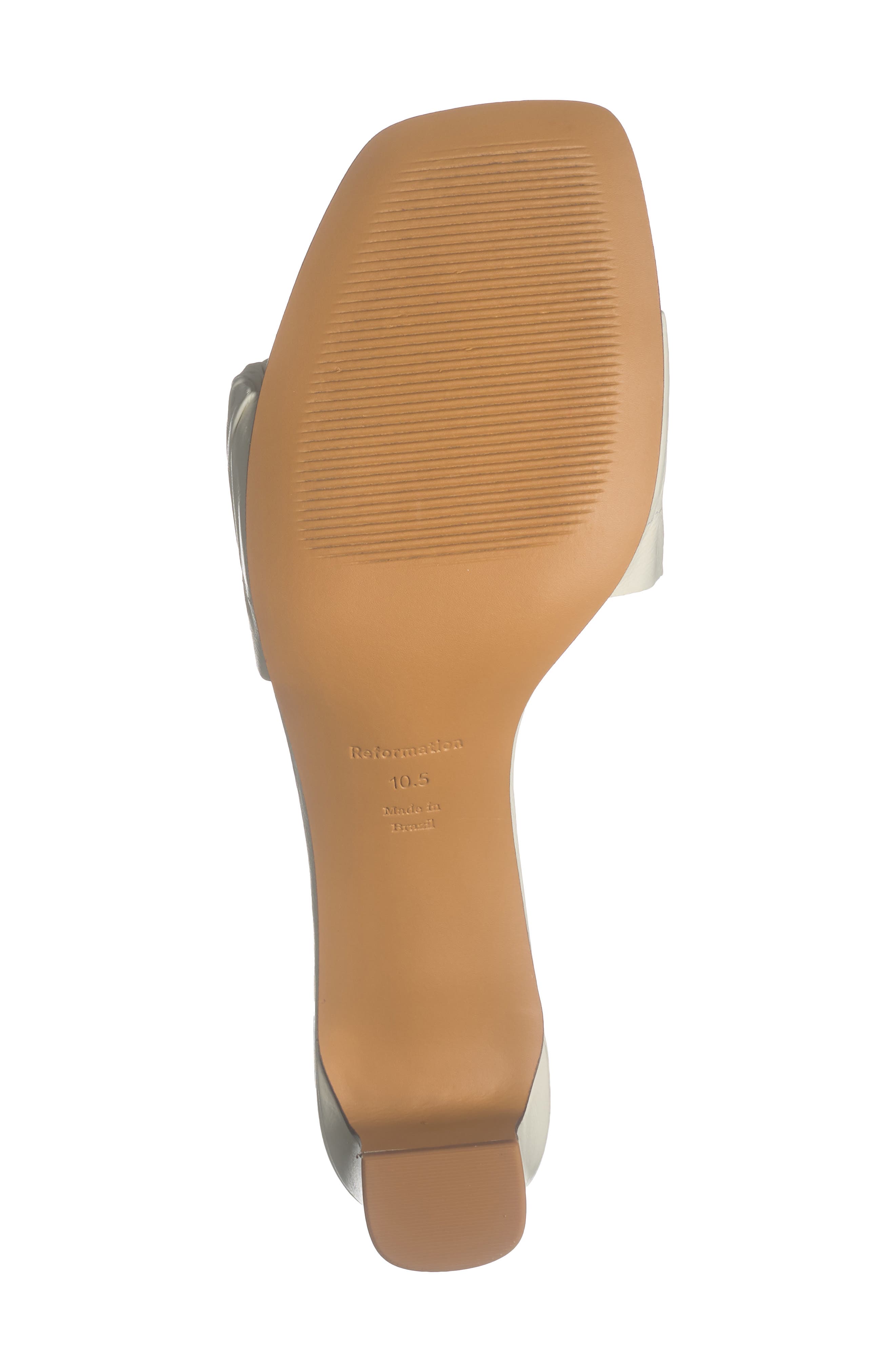 Reformation Shereen Ruched Slide Sandal, Alternate, color, White