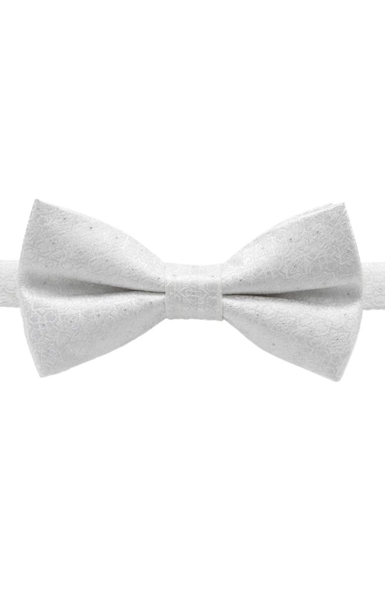 KARL LAGERFELD Glitz Medallion Pre-Tied Bow Tie, Main, color, White