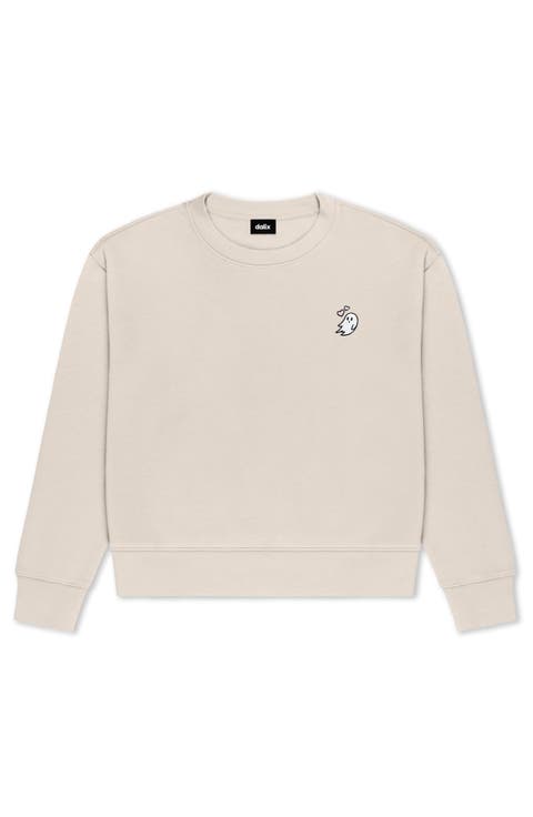 Heartly Ghost Relaxed Fleece Crewneck Sweatshirt