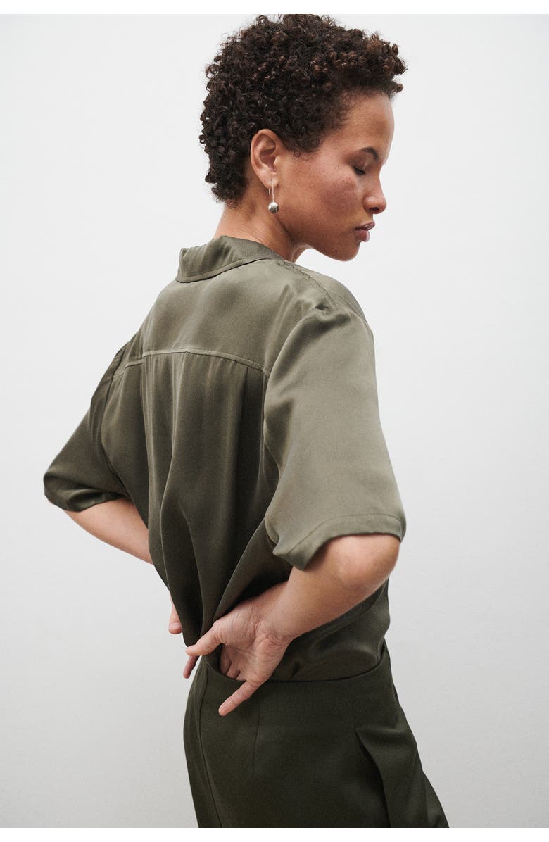 SILK LAUNDRY Short Sleeve Boyfriend Shirt, Alternate, color, 