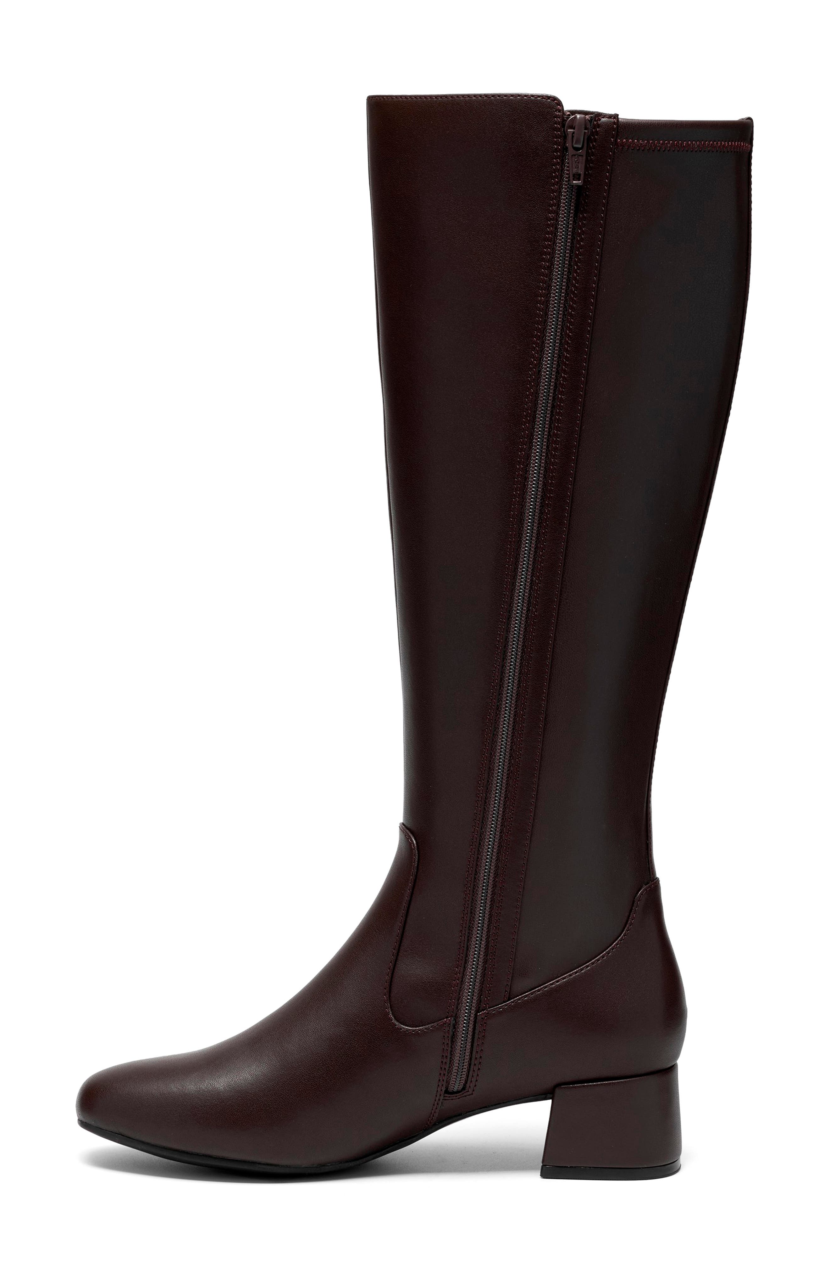 Iridessa Glow Leather Tall Boot, Alternate, color, DARK BROWN LEA