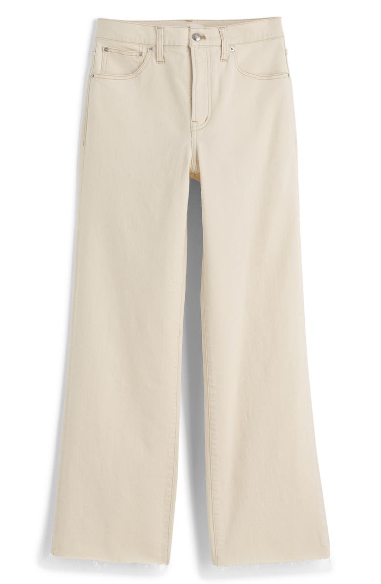 Madewell The Perfect Vintage Raw Hem Crop Wide Leg Jeans, Alternate, color, Vintage Canvas