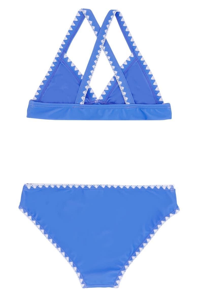 Kids' Coastline Whipstitch Trim UPF 50+ Two-Piece Swimsuit, Alternate, color, BLUE JAY